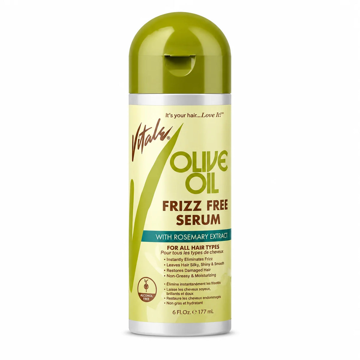Vitale Olive Oil Frizz Free Hair Serum – 6oz