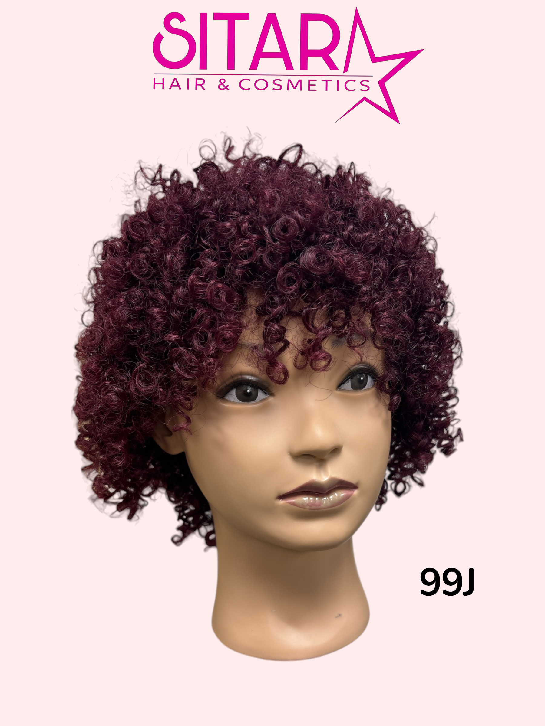 Human Hair Wig 12" Tight Ringlet Curls