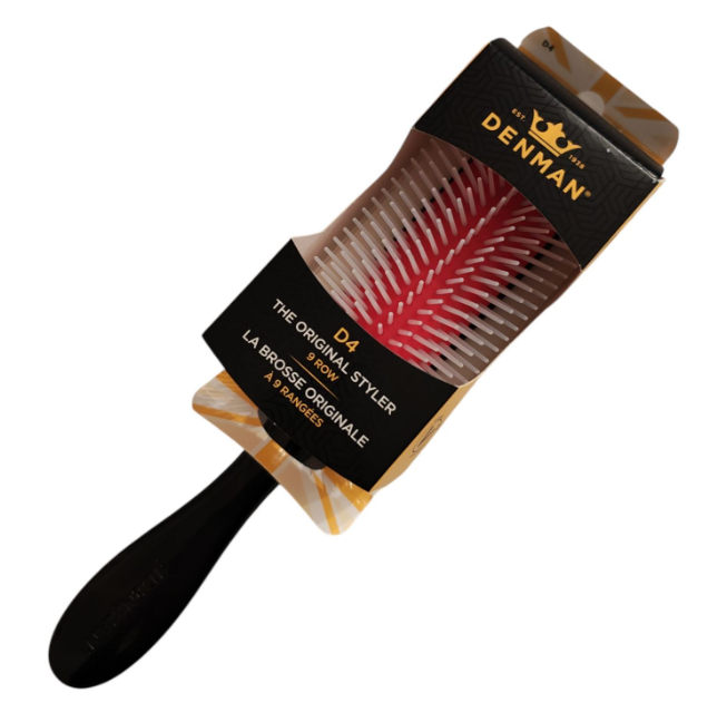 Large 9 Row Styling Brush Black Red