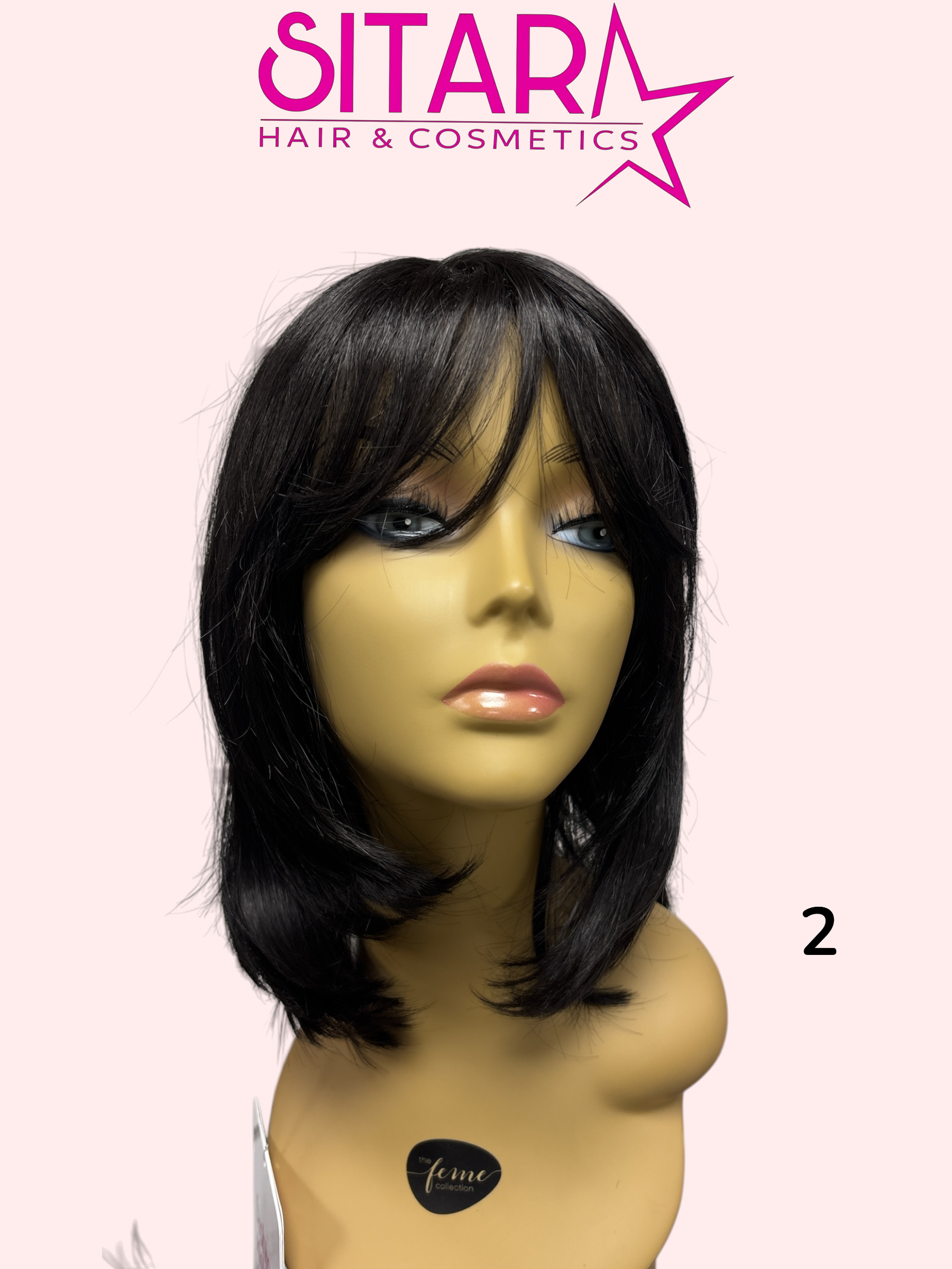 Amelie Synthetic Lace Part Long Bob Wig with Fringe 15in