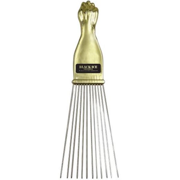 Stylish Gold Handle Metal Pick Comb