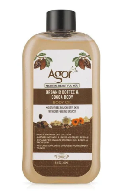 Agor Organic Coffee & Cocoa Body Oil 250ml