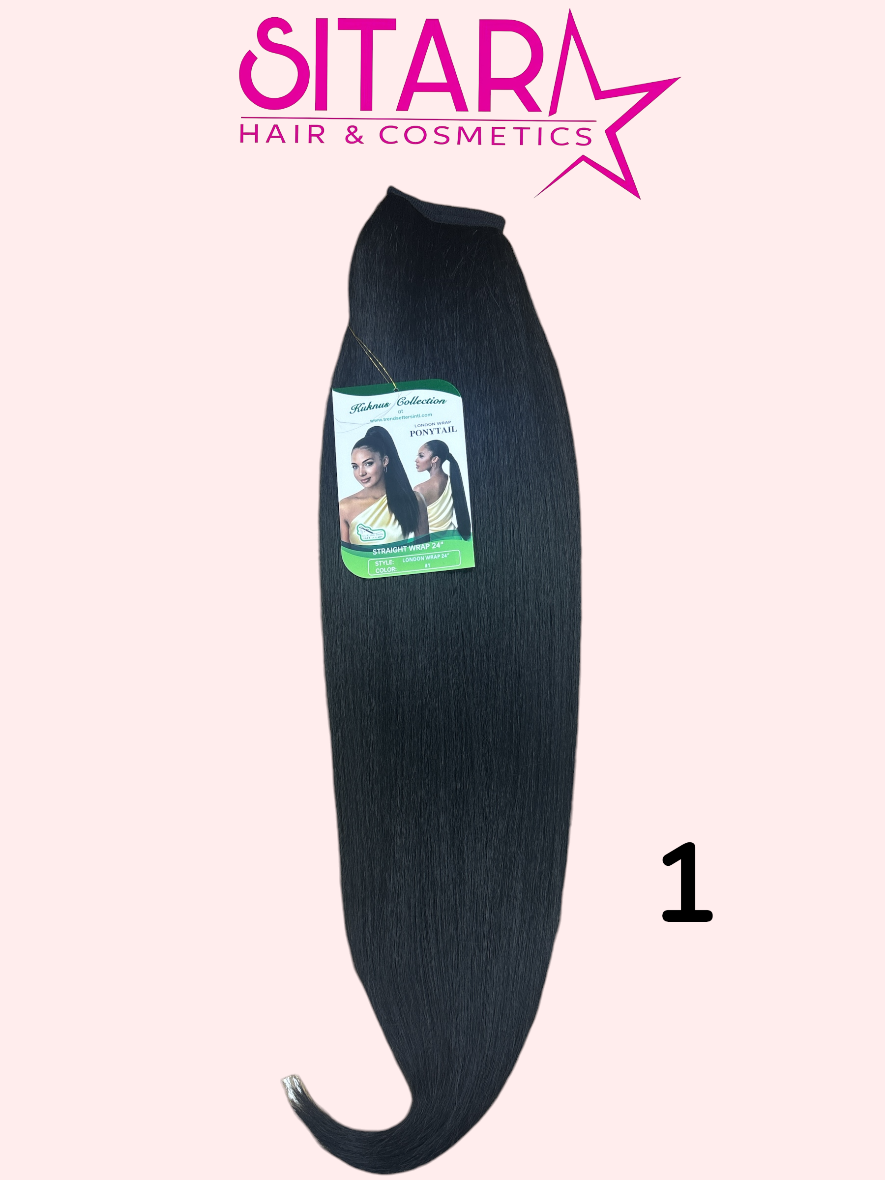 Wrap-on Straight long Ponytail Semi-Natural