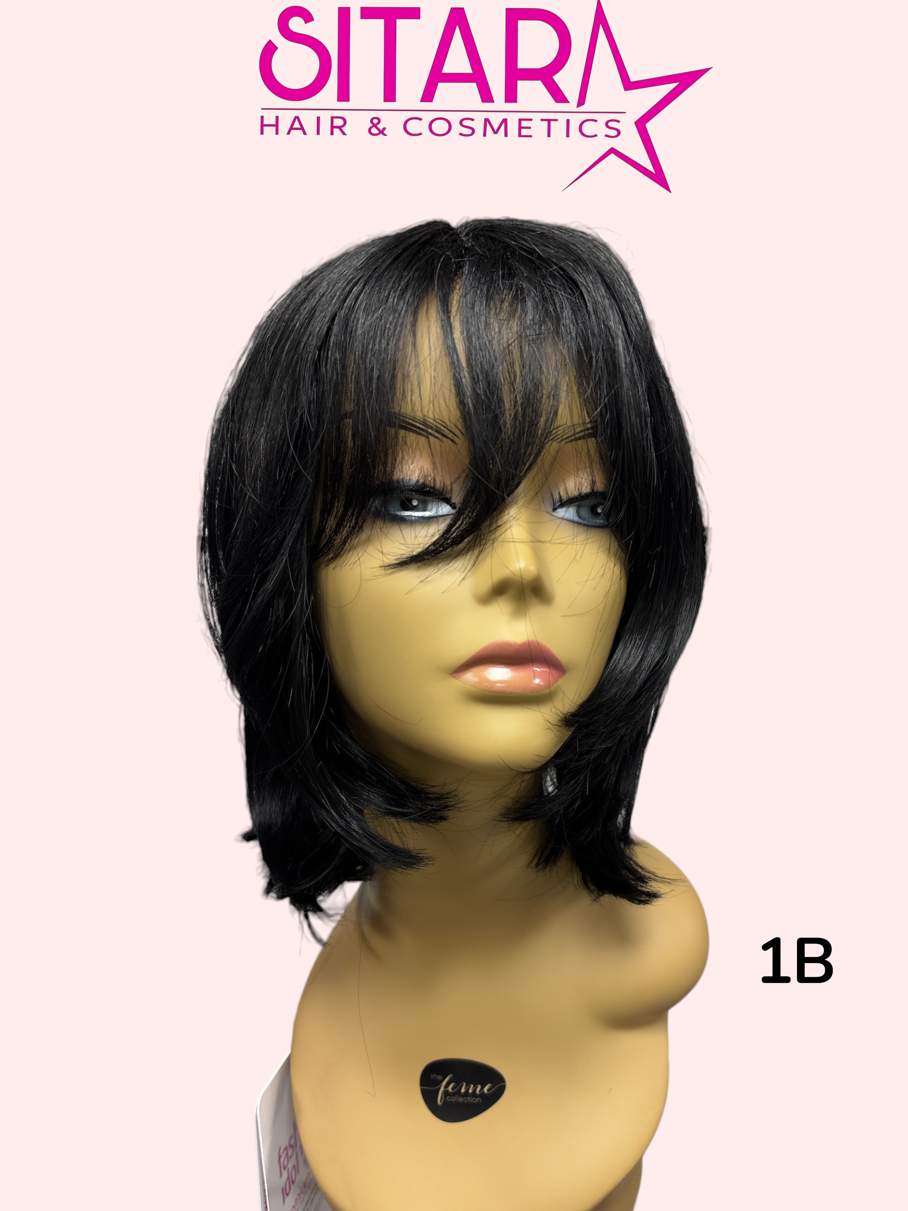 Amelie Synthetic Lace Part Long Bob Wig with Fringe 15in