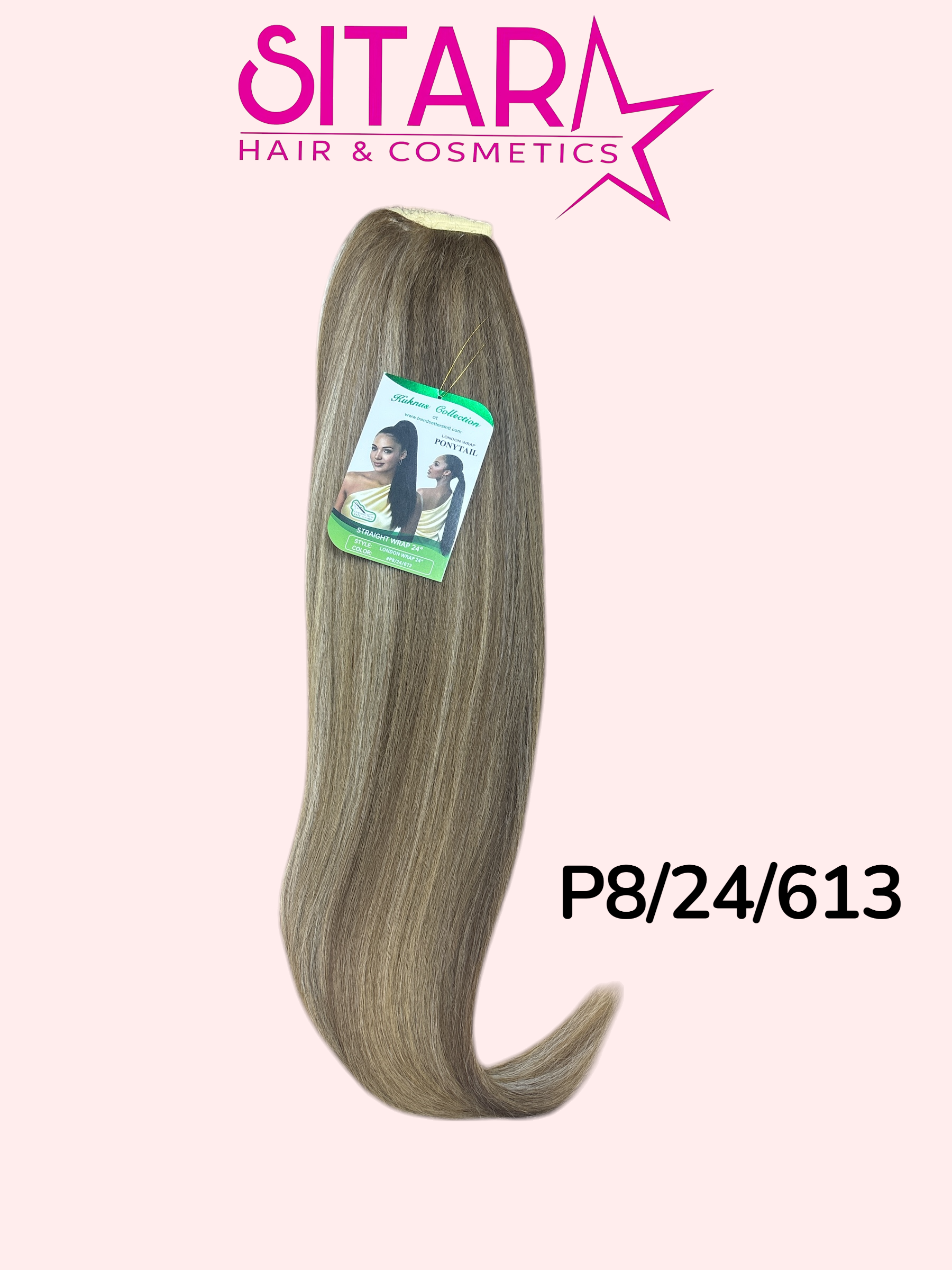 Wrap-on Straight long Ponytail Semi-Natural