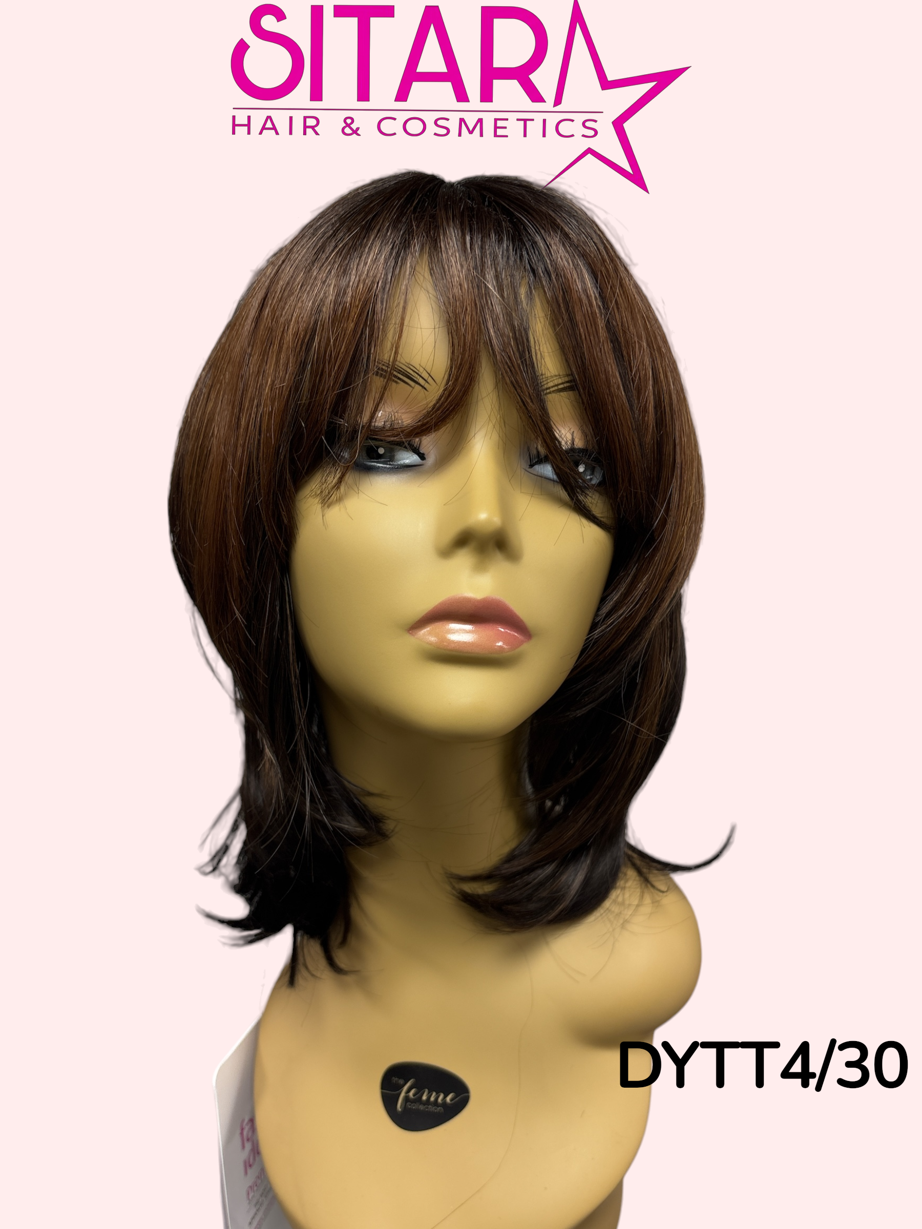 Amelie Synthetic Lace Part Long Bob Wig with Fringe 15in