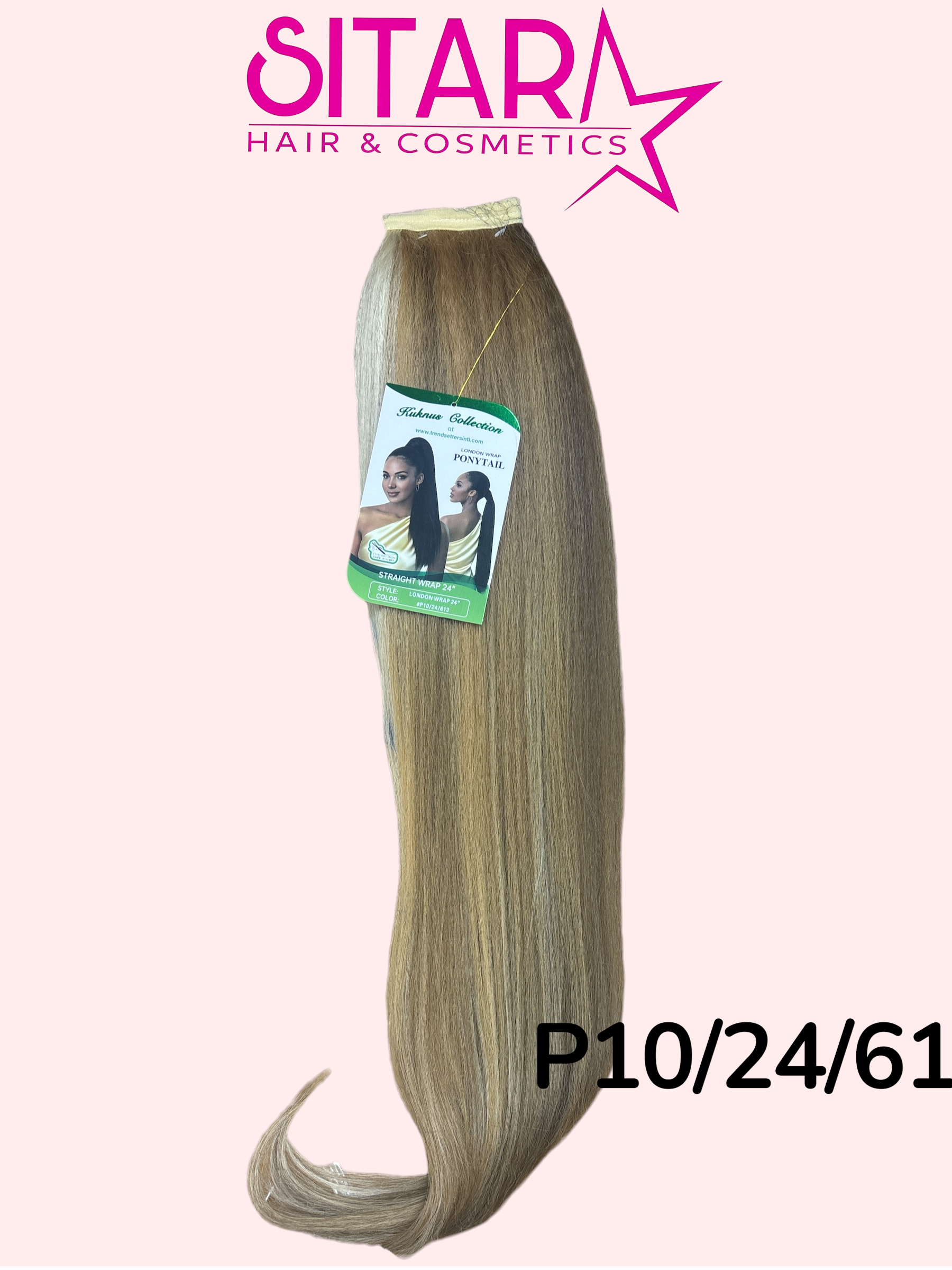 Wrap-on Straight long Ponytail Semi-Natural