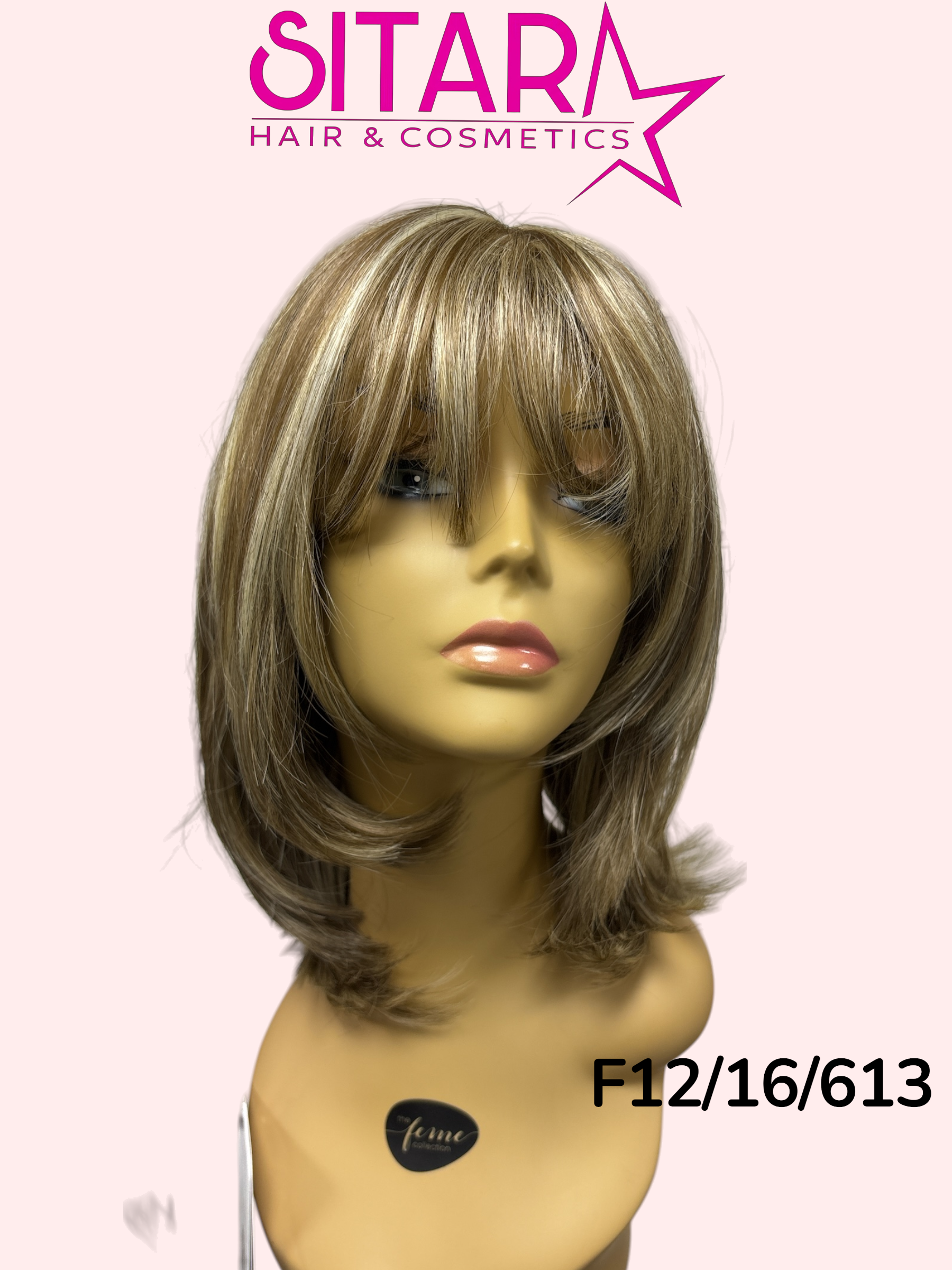 Amelie Synthetic Lace Part Long Bob Wig with Fringe 15in