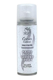 Colour Culture Temporary Hair & Body Glitter Spray Silver – 125ml