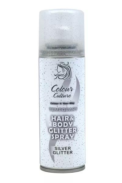 Colour Culture Temporary Hair & Body Glitter Spray Silver – 125ml