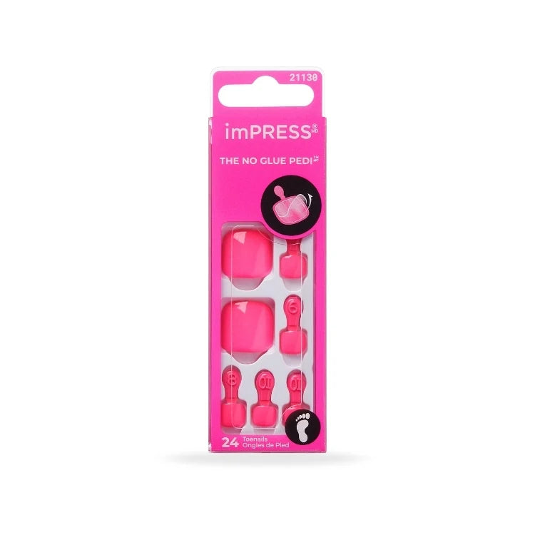 Tickle Me Pink Press-On Toenails