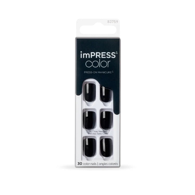 Color Press-On Manicure – All Black