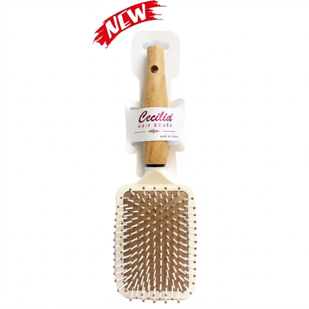 Wooden Handle Paddle Hair Brush