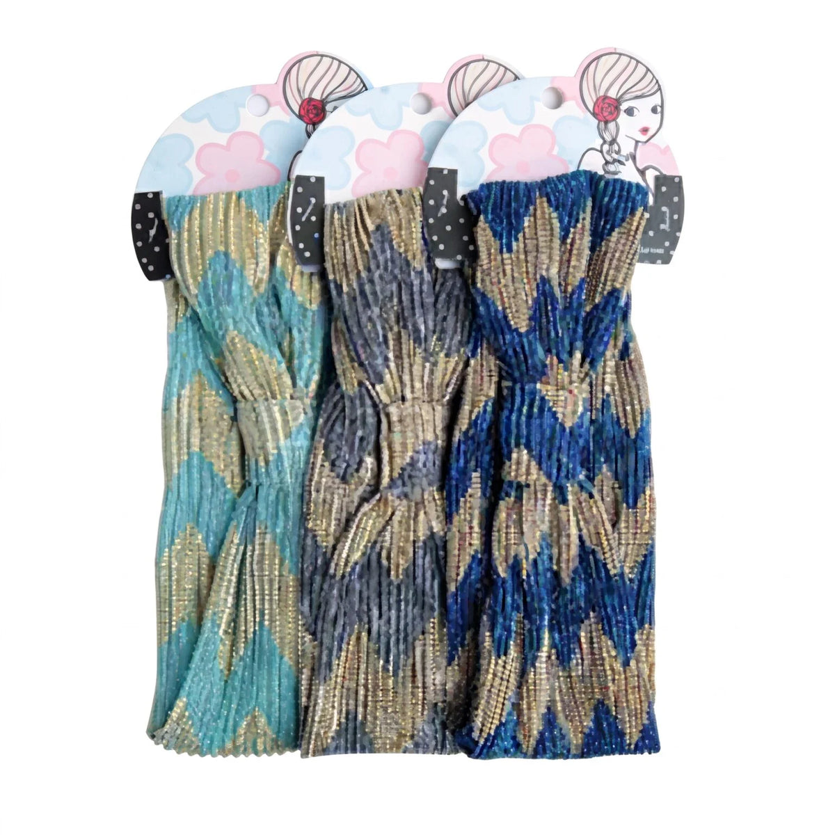 Shimmer Chevron Pleated Headband – Assorted Colours