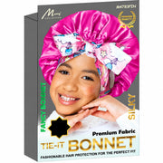 Kids Fancy Printed Tie-It Bonnet – Pink