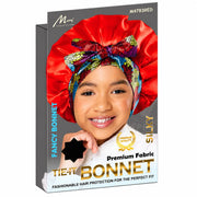 Kids Fancy Printed Tie-It Silky Bonnet – Red