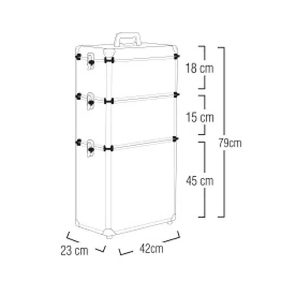 ALU 2-CAZ Silver 4-ROLLY Salon Suitcase 42 × 23 × 79 cm