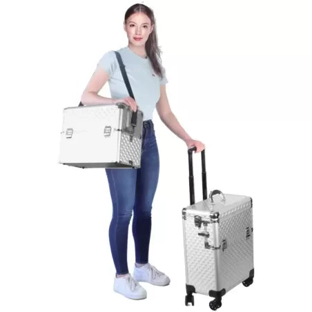 ALU 2-CAZ Silver 4-ROLLY Salon Suitcase 42 × 23 × 79 cm