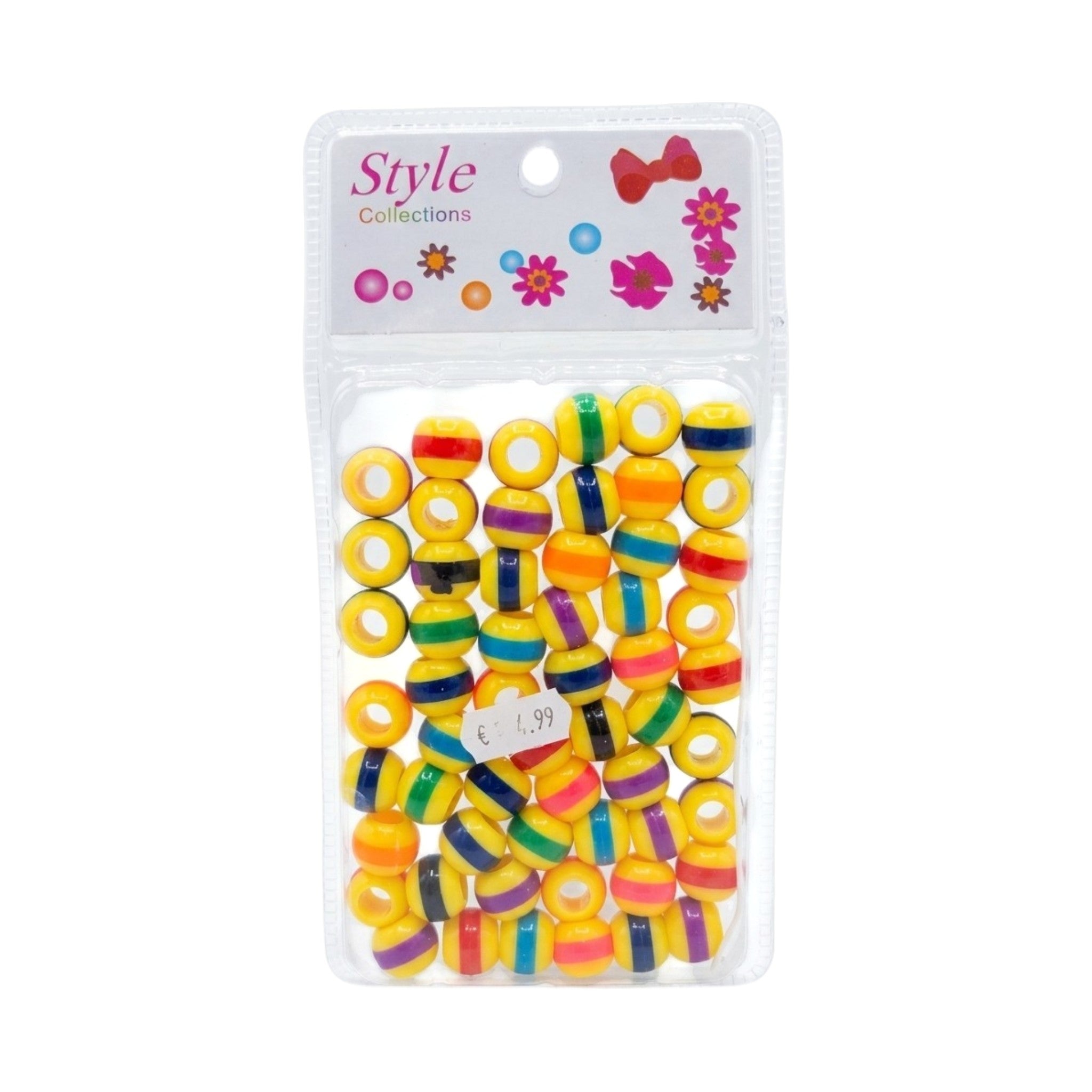 Hair Beads Stripped - Assorted Colors