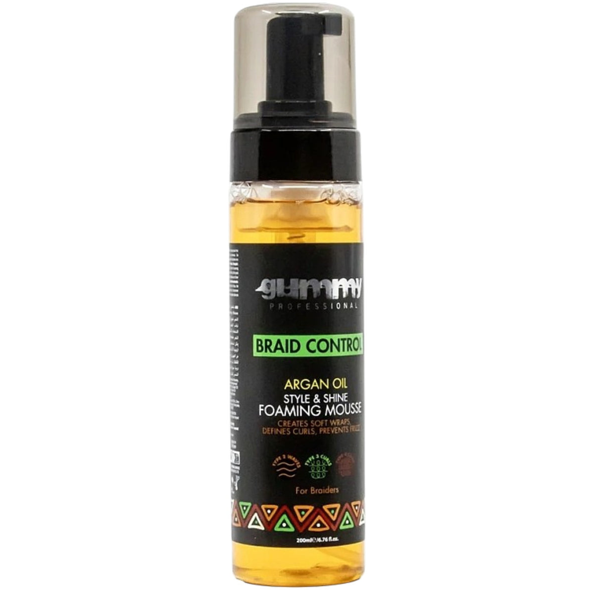 Braid Control Argan Oil Style & Shine Foaming Mousse – 200ml