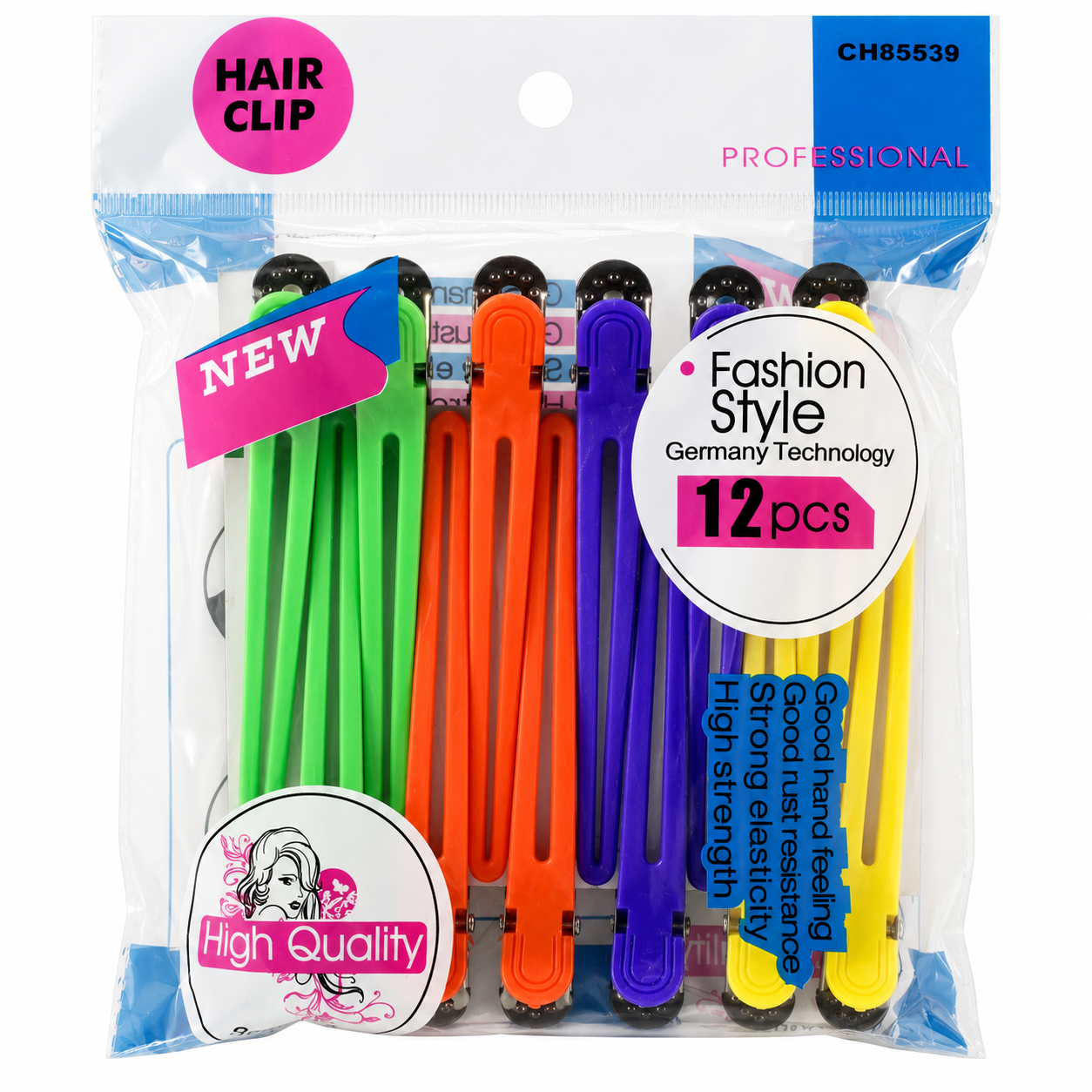 Hair Sectioning Clips – Assorted Colours (12 Pieces)