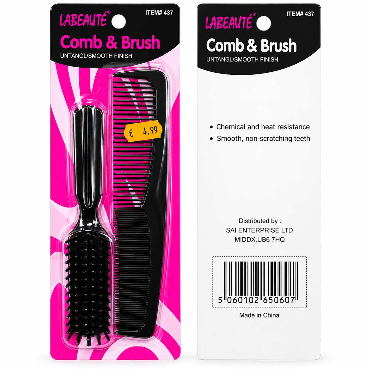 Comb & Brush Set – Black