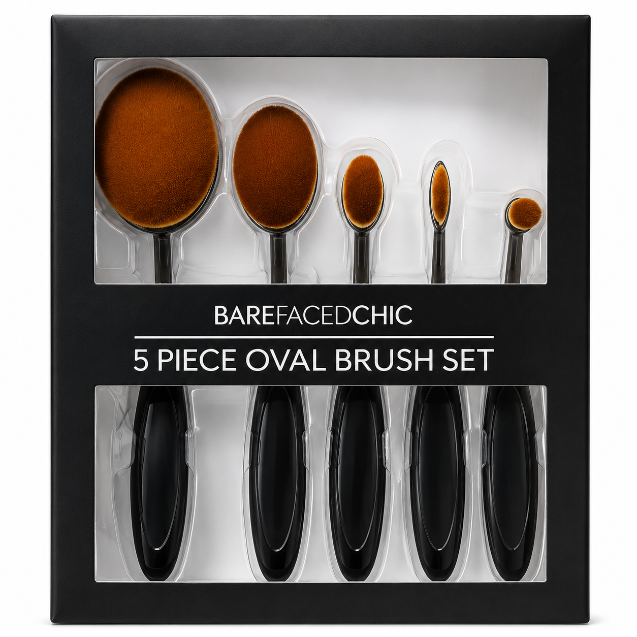 5 Piece Oval Makeup Brush Set