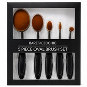 5 Piece Oval Makeup Brush Set
