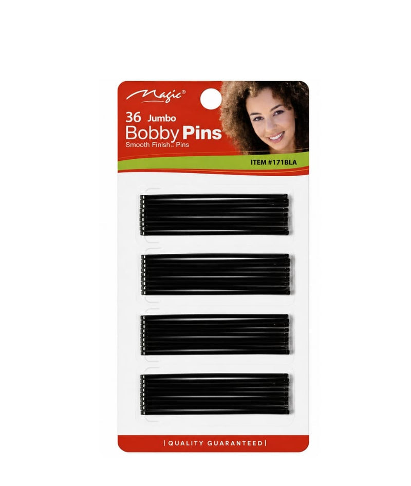 Magic Collection 36 Black Bobby Pins – Smooth Finish
