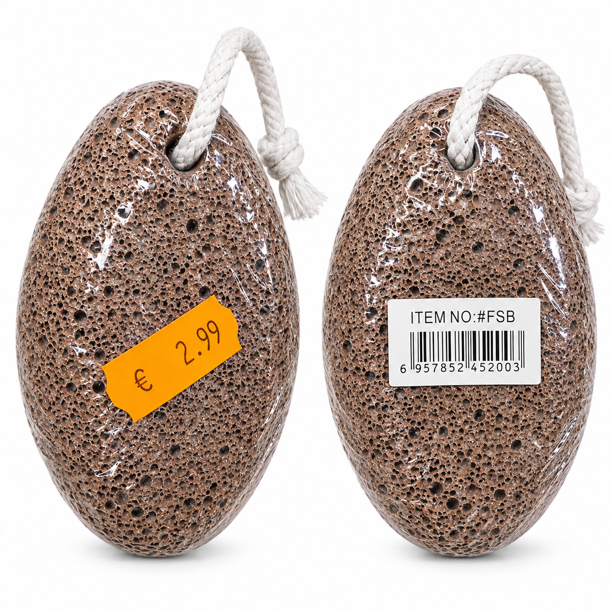 Natural Pumice Stone Foot Scrubber with Hanging Rope