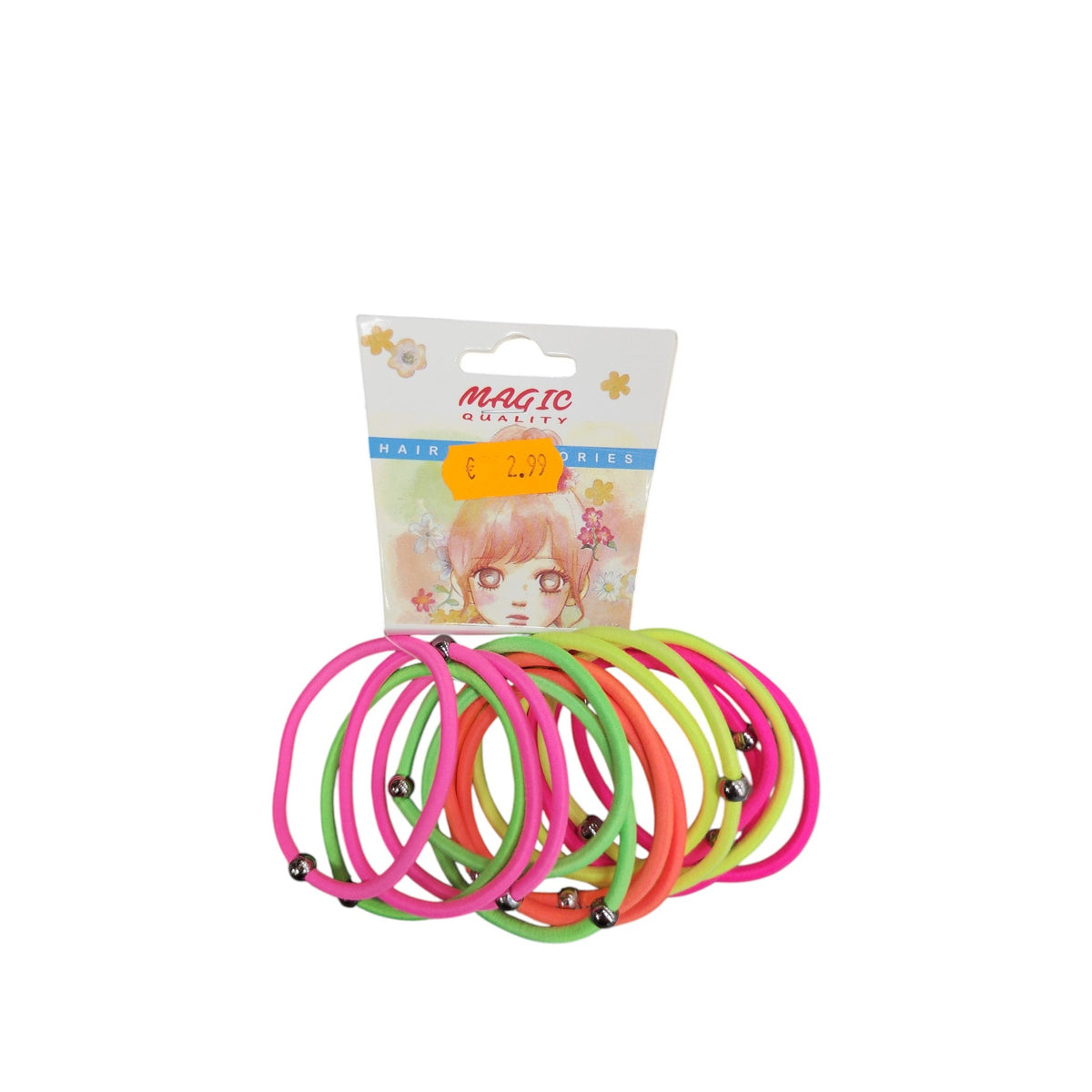 Metal Bead Elastic Hair Ties Set