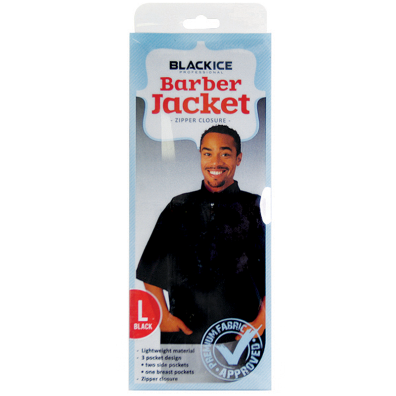 Premium Fabric Barber Jacket Large Black