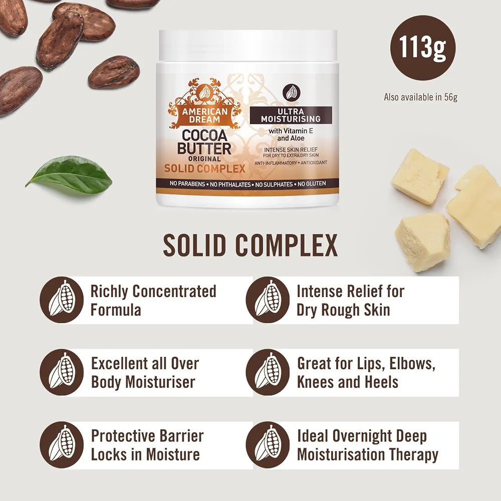 Cocoa Butter Original Solid Complex with Vitamin E & Aloe – 113g