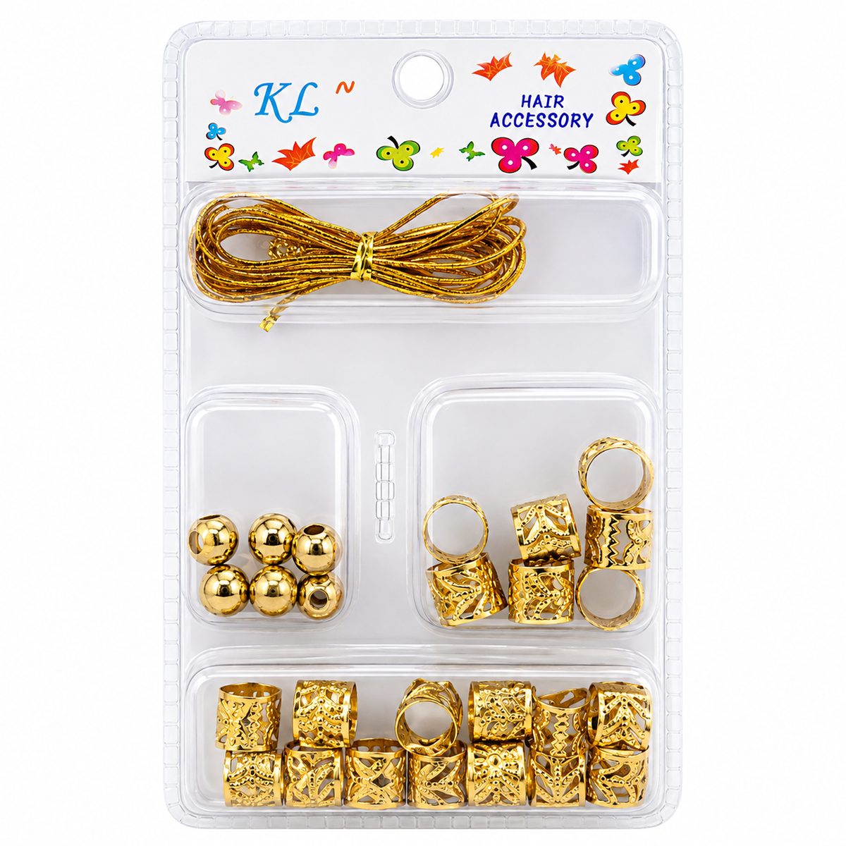 Hair Accessory Metal Beads With String
