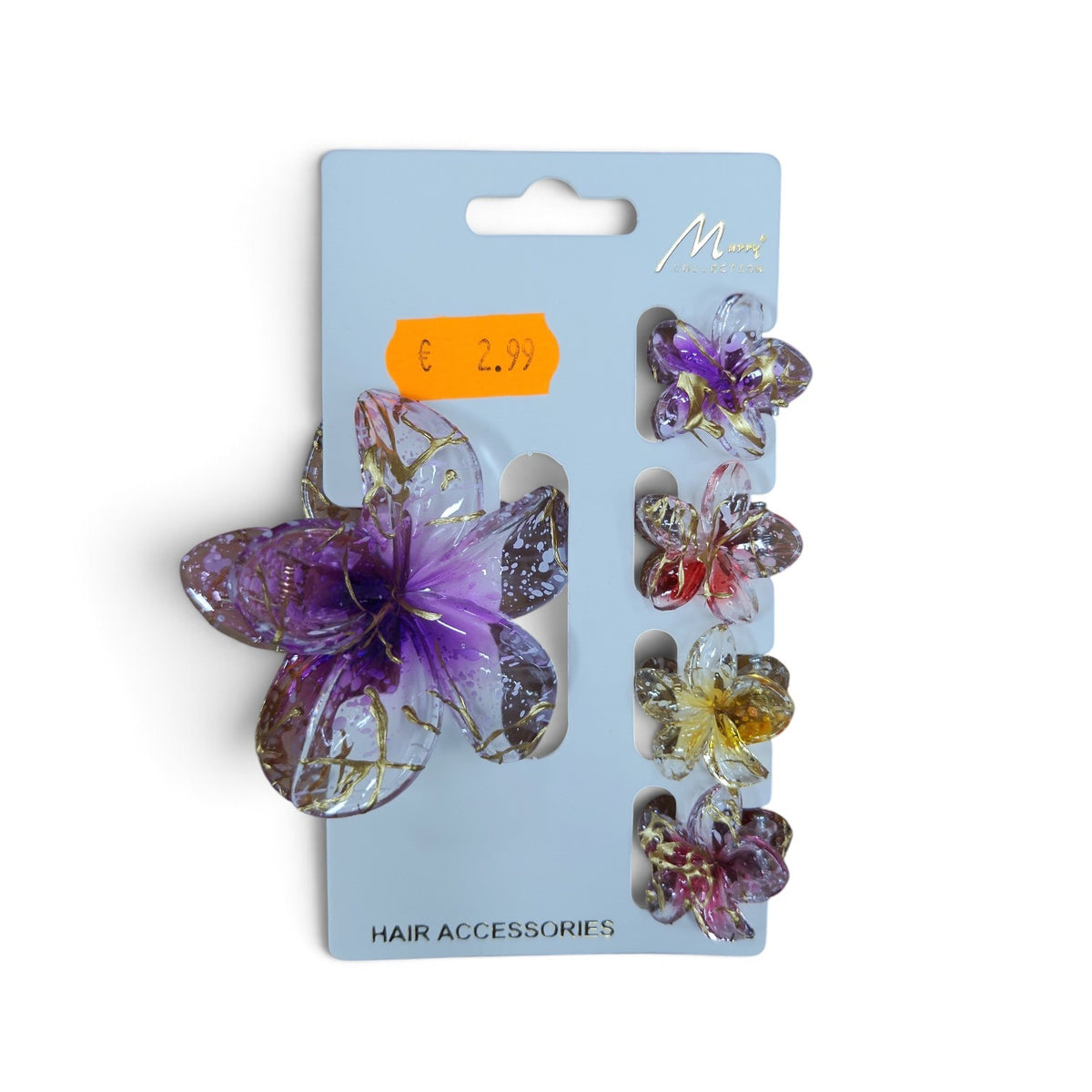 5-Piece Floral Hair Claw Clip Set Assorted