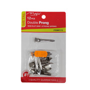 Metal Double Prong Hair Clips – 12 Pack