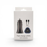 25W Fast Car Charger with USB-C to USB-C Cable