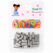 Silver Hair Cuffs & Elastic Bands for Braids