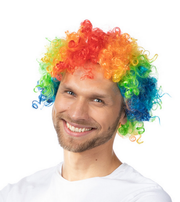 Rainbow Curly Clown Wig Multicolor