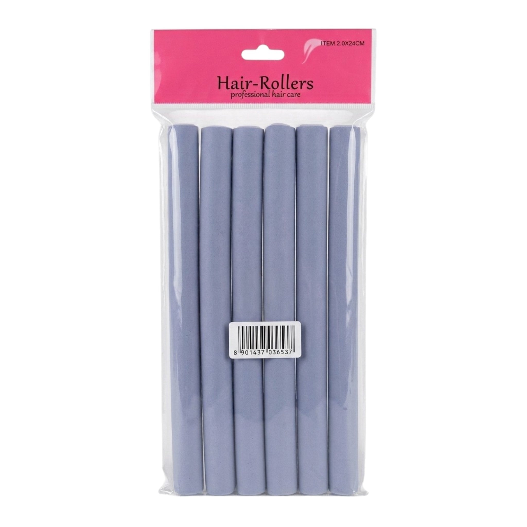 Flexible Foam Hair Rollers 6pcs (2.0 x 24cm)
