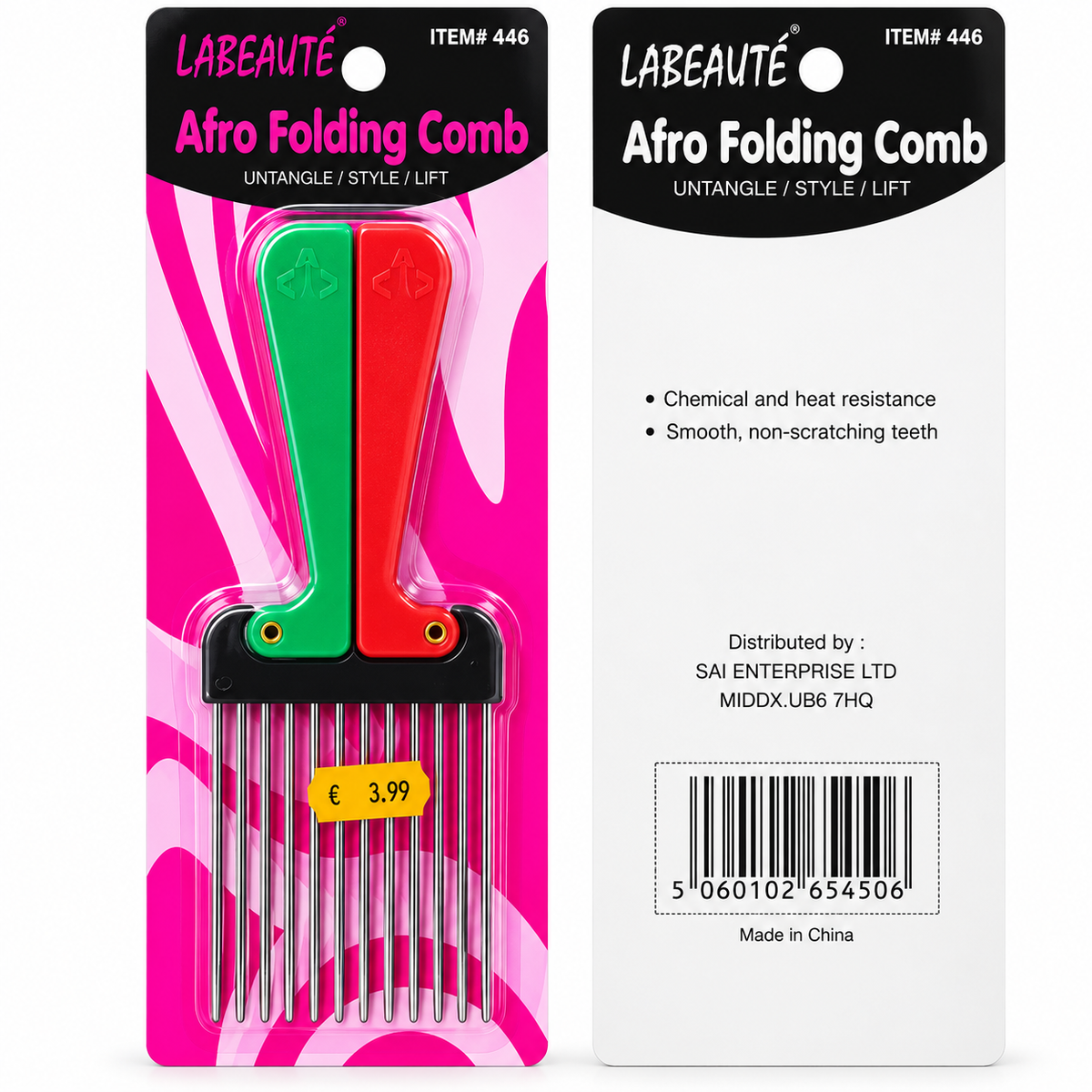 Afro Folding Comb – Metal Hair Pick