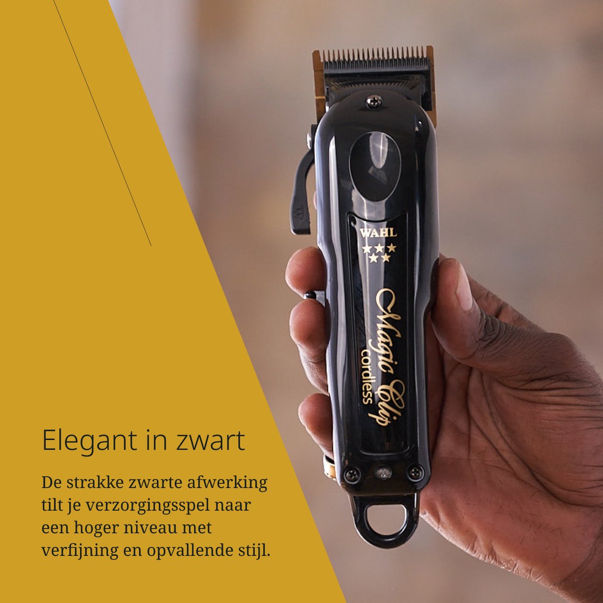 5-Star Magic Clip Cord/Cordless Hair Clipper – Black & Gold