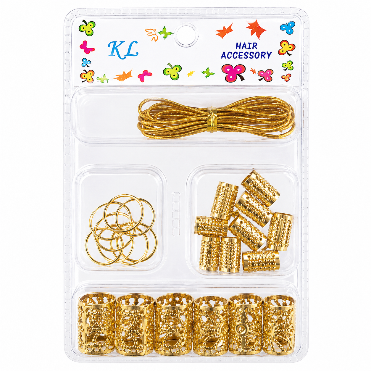 Hair Accessory Metal Beads With String