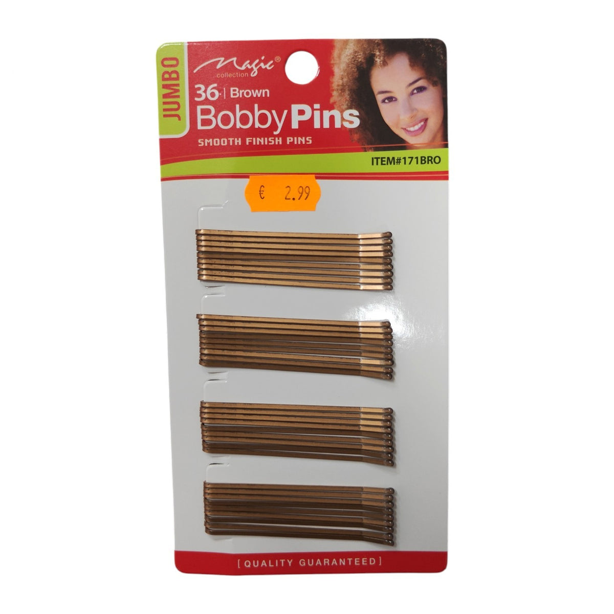 Magic Collection 36 Brown Bobby Pins – Smooth Finish