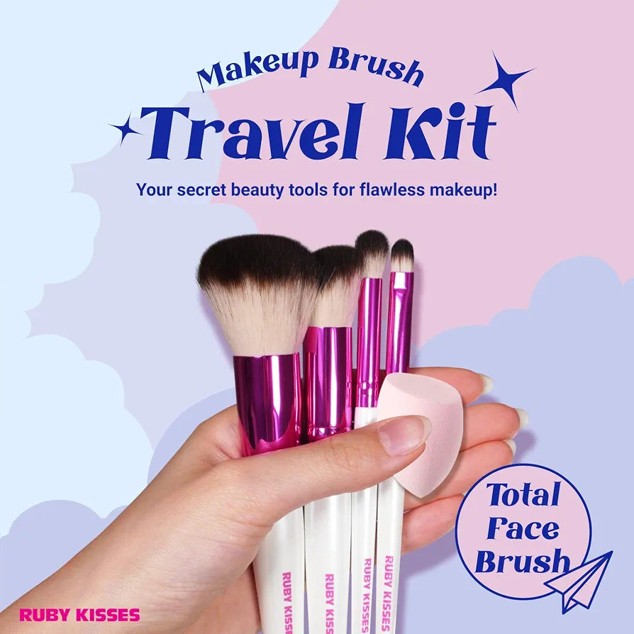 Travel Size Brush Set with Blending Sponge