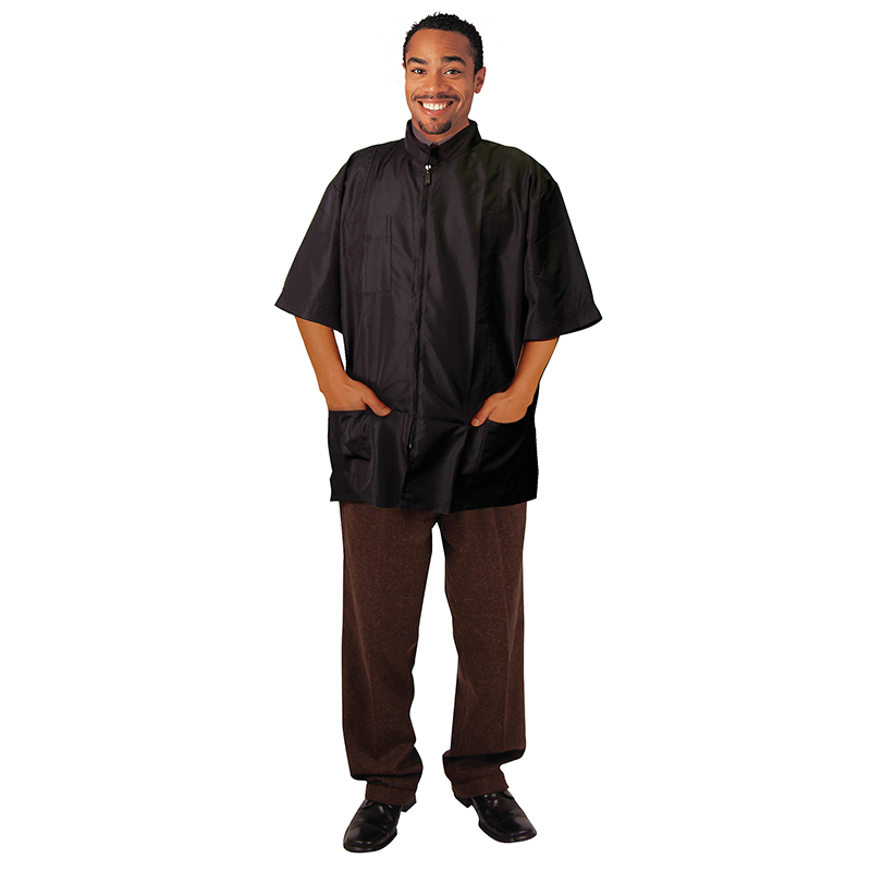 Premium Fabric Barber Jacket Large Black