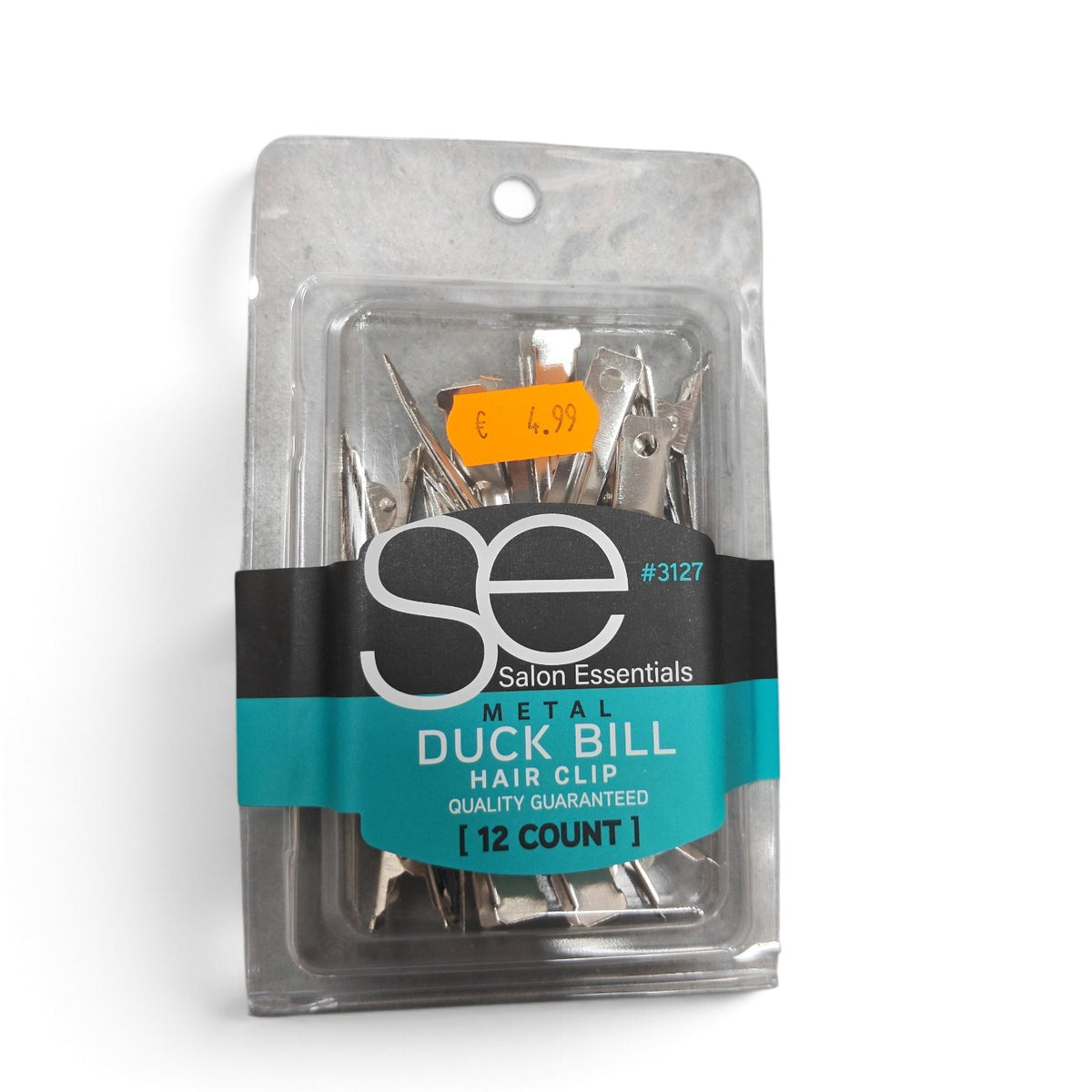 Salon Essentials Metal Duck Bill Hair Clips – 12 Pack