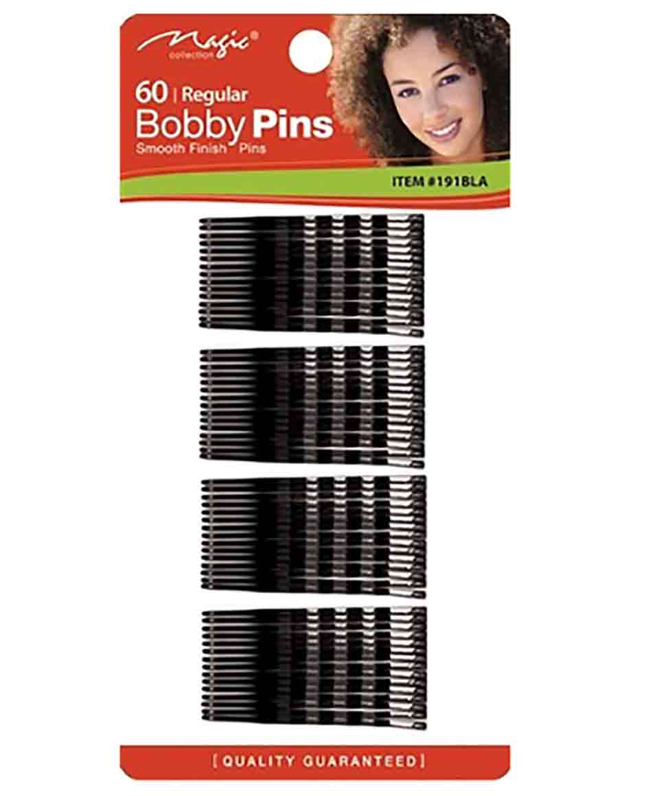 Bobby Pins Black Regular - 60 pcs Black