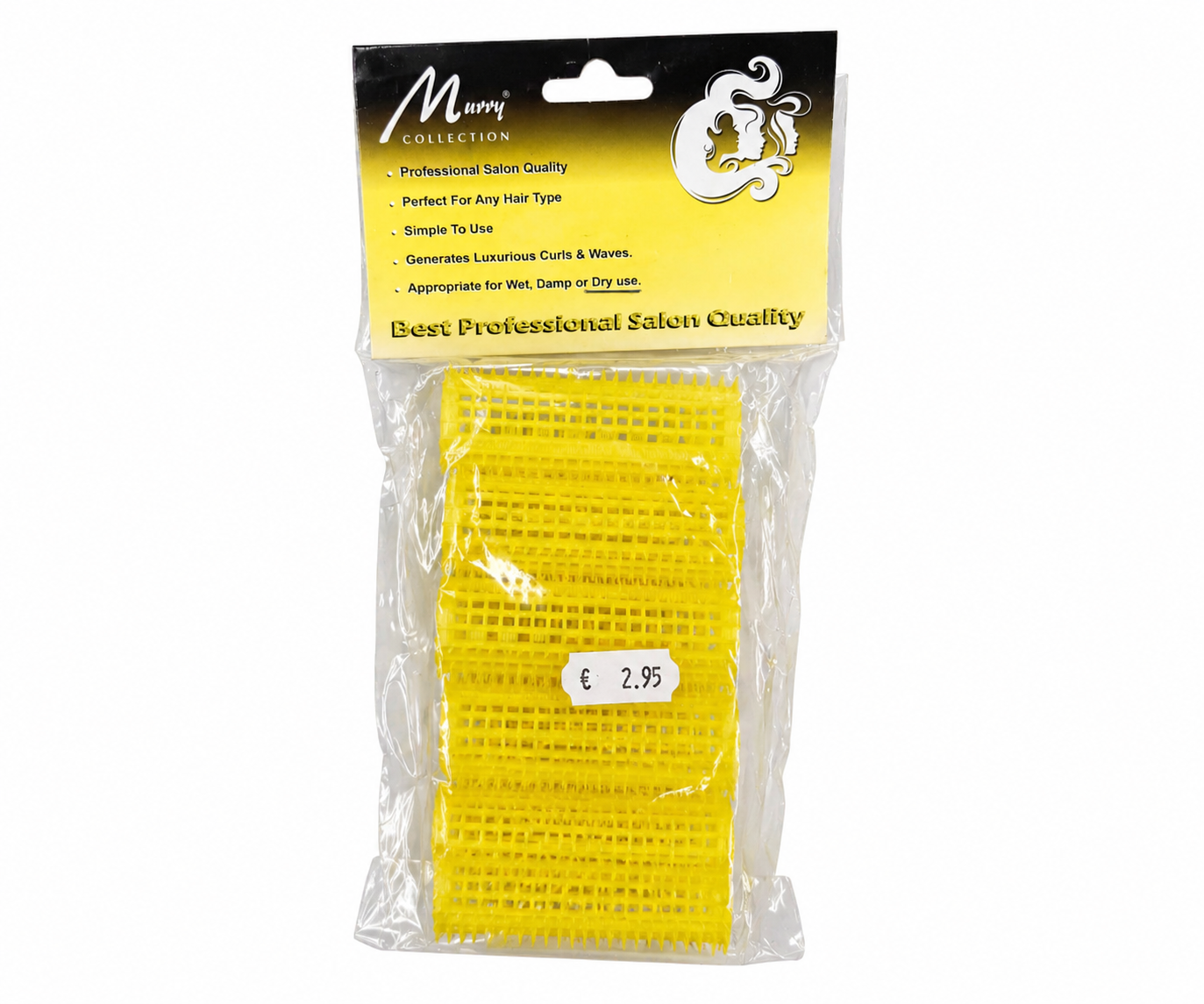 Plastic Hair Curlers 6pcs Yellow