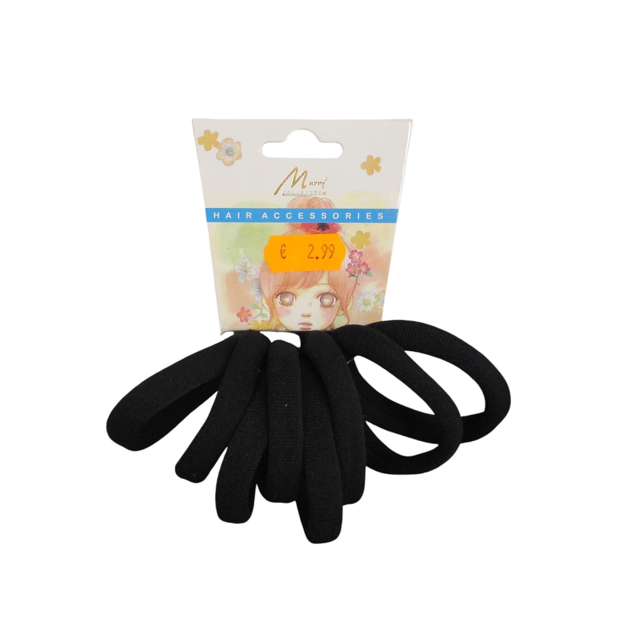 Black Soft Elastic Hair Ties Set